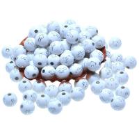 Acrylic Jewelry Beads Round injection moulding DIY blue 8mm Sold By Bag