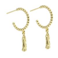 Boucles d'oreilles pendantes en laiton, Placage de couleur d'or, bijoux de mode & pour femme, doré, 36mm, 10pairescouple/lot, Vendu par lot