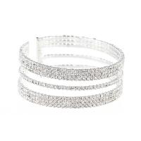 Rhinestone Cuff Bangle with Brass plated for woman Inner Approx 55mm Sold By PC