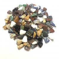 Gemstone Pendants Jewelry, Natural Stone, Trapezium, different materials for choice & Unisex, more colors for choice, 18x22x7mm, Sold By PC