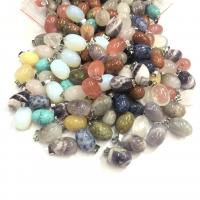 Pingentes em  jóias, Pedra natural, Oval, materiais diferentes para a escolha & unissex, Mais cores pare escolha, 13x18mm, vendido por PC