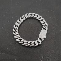 Titanium Steel Bracelet & Bangle, different length for choice & Unisex & micro pave cubic zirconia, original color, Sold By PC