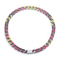 Titanium Steel Necklace, stoving varnish, Unisex, mixed colors, 12.20mm, Length:Approx 19.7 Inch, Sold By PC