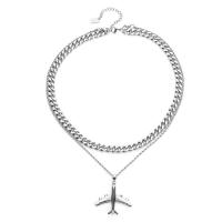 Titanium Steel Necklace, Airplane, Unisex & different styles for choice, original color, Sold By PC