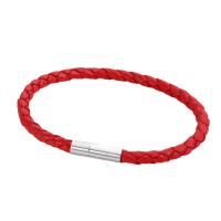 Leather Cord Bracelet, with Titanium Steel, different length for choice & Unisex, more colors for choice, Sold By PC