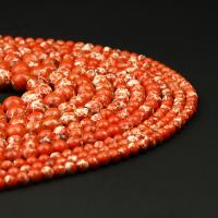 Impression Jasper Beads, Round, polished, DIY & different size for choice, reddish orange, Sold Per Approx 14.96 Inch Strand