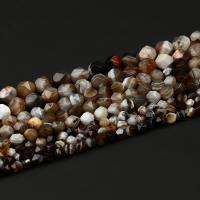Natural Coffee Agate Beads, Round, polished, Star Cut Faceted & DIY & different size for choice, mixed colors, Sold Per Approx 14.96 Inch Strand