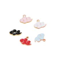 Tibetan Style Enamel Pendants, Cloud, gold color plated, DIY, more colors for choice, nickel, lead & cadmium free, 15.50x18.50mm, 50PCs/Bag, Sold By Bag