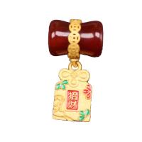 Brass Jewelry Pendants, Red Agate, with Brass, gold color plated, DIY & different styles for choice & enamel, mixed colors, 12x8mm, Sold By PC