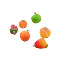 Pingente de resina, with ferro, frutofruto, cromado de cor prateada, DIY & Vario tipos a sua escolha, cores misturadas, 100PCs/Bag, vendido por Bag