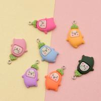 Resin Pendant, with Iron, Carrot, silver color plated, DIY, more colors for choice, 27mm, 100PCs/Bag, Sold By Bag
