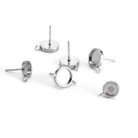Stainless Steel Earring Stud Component 304 Stainless Steel machine polished fashion jewelry & DIY & Unisex original color Sold By PC