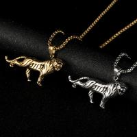 Titanium Steel Necklace, Tiger, polished, fashion jewelry & Unisex, more colors for choice, 30mm,3mm, Length:Approx 23.62 Inch, Sold By PC