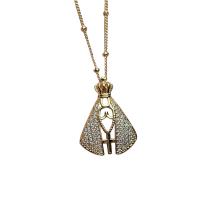 Cubic Zircon Micro Pave Brass Necklace, gold color plated, different styles for choice & micro pave cubic zirconia & for woman, more colors for choice, nickel, lead & cadmium free, Length:17.71 Inch, Sold By PC