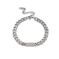 Stainless Steel Jewelry Bracelet, 314 Stainless Steel, with 1.96inch extender chain, fashion jewelry & Unisex, original color, Length:Approx 6.7 Inch, Sold By PC