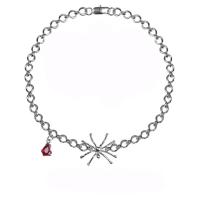 Tibetan Style Jewelry Necklace, 314 Stainless Steel, with Tibetan Style pendant, Spider, fashion jewelry & for woman & with rhinestone, Length:Approx 17.7 Inch, Sold By PC