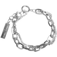 Bijoux bracelet en acier inoxydable, Double couche & unisexe & pavé de micro zircon, couleur originale, Longueur Environ 6.7 pouce, Vendu par PC