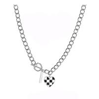 Rustfrit stål smykker halskæde, Heart, for kvinde & emalje, Længde Ca. 16.3 inch, Solgt af PC