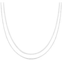 Stainless Steel Jewelry Necklace, 314 Stainless Steel, with 1.96inch extender chain, Double Layer & Unisex & snake chain, original color, nickel, lead & cadmium free, Length:Approx 16.9 Inch, Approx 15.7 Inch, Sold By PC