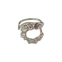Zinc Alloy Cuff Finger Ring Letter U silver color plated adjustable & for woman & hollow nickel lead & cadmium free US Ring Sold By PC