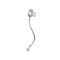 Trendy ear cuffs, Zinc Alloy, Rose, platinum plated, mode sieraden & voor vrouw & met strass, nikkel, lood en cadmium vrij, 15x50mm, Verkocht door PC