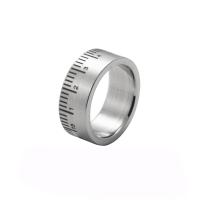 Палец кольцо из нержавеющей стали, правитель, ювелирные изделия моды & Мужская & разный размер для выбора, не содержит никель, свинец, размер:6-9, продается PC