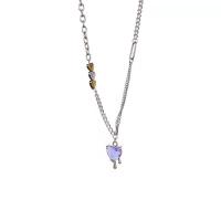Stainless Steel Jewelry Necklace 314 Stainless Steel with zinc alloy pendant with 2.75inch extender chain Heart silver color plated for woman & with rhinestone nickel lead & cadmium free Length Approx 20 Inch Sold By PC