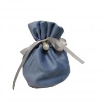 Velour Snor taske, med Plastic Pearl, flere farver til valg, 100x130mm, Solgt af PC