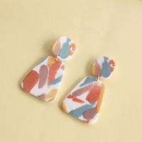 Acrylic Jewelry Earring brushwork fashion jewelry & for woman 55mm Sold By Pair