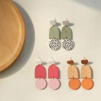Acrylic Jewelry Earring Zinc Alloy with Acrylic fashion jewelry & for woman nickel lead & cadmium free 65mm Sold By Pair