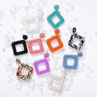 Seedbead Drop Earring, fashion jewelry & for woman, more colors for choice, 55x40mm, Sold By Pair