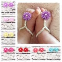 Plastic Pearl Toe Anklet, with Cloth, 2 pieces & for children, more colors for choice, Length:Approx 13 cm, Sold By Pair