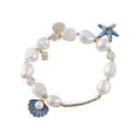Freshwater Cultured Pearl Bracelet, Brass, with Freshwater Pearl, fashion jewelry & for woman, nickel, lead & cadmium free, Inner Diameter:Approx 75mm, Sold By PC