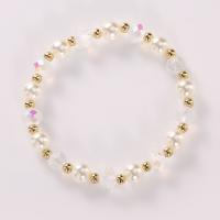 Plastic Bracelet, Plastic Pearl, with Cubic Zirconia & Tibetan Style, for woman, mixed colors, 8mm, Length:Approx 21 cm, Sold By PC