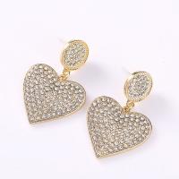 Brass Drop Earring, brass post pin, micro pave cubic zirconia & for woman, more colors for choice, 5-45mm, Sold By Pair