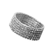 Bracelet en alliage de zinc, pour femme & avec strass, argent, 21mm, Longueur:Environ 21 cm, Vendu par PC