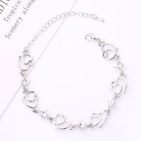 Zinc Alloy Bracelet plated for woman & with rhinestone Length Approx 20.5 cm Sold By PC