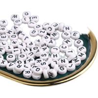 Alphabet Acryl Perlen, rund, DIY, keine, 5x10mm, verkauft von Tasche
