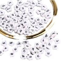 Alphabet Acrylic Beads, Plum Blossom, DIY, more colors for choice, 11mm, Sold By Bag