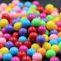 Opaque Acrylic Beads, Round, injection moulding, DIY, mixed colors, Sold By Bag