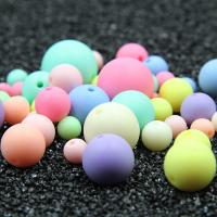 Frosted Acrylic Beads, Round, injection moulding, DIY, mixed colors, Sold By Bag