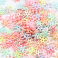 Jelly Style Akryl perler, Snowflake, sprøjtestøbning, du kan DIY, blandede farver, 15-20mm, Solgt af Bag