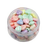 Jelly Style Akryl perler, Heart, sprøjtestøbning, du kan DIY, blandede farver, 5-15mm, Solgt af Bag