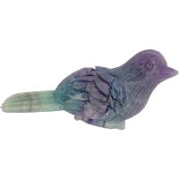 Fluorite colorée décoration, oiseau, multicolore, 90x50mm, Vendu par PC