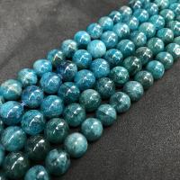 Apatite Perle, rund, DIY & verschiedene Größen vorhanden, blau, frei von Nickel, Blei & Kadmium, verkauft von Strang