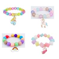 Easter Jewelry Acrylic with Zinc Alloy plated & for children & enamel mixed colors Length 6 Inch Sold By Set