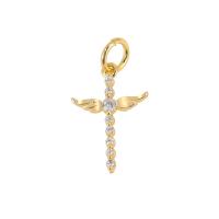 Cubic Zirconia Micro Pave Brass Pendant Cross plated & micro pave cubic zirconia nickel lead & cadmium free Sold By PC