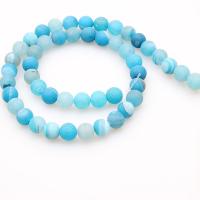 Laugh Rift Achat Perle, rund, poliert, DIY & verschiedene Größen vorhanden & satiniert, blau, verkauft per ca. 14.96 ZollInch Strang