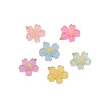 Resin Pendant, with Iron, Flower, silver color plated, DIY, more colors for choice, 28mm, 100PCs/Bag, Sold By Bag