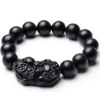 Stone Needle Bracelet, Fabulous Wild Beast, Unisex & different size for choice, black, Length:7.09 Inch, Sold By PC